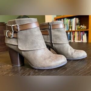 Madden Girl Olive Brown Booties Size 8